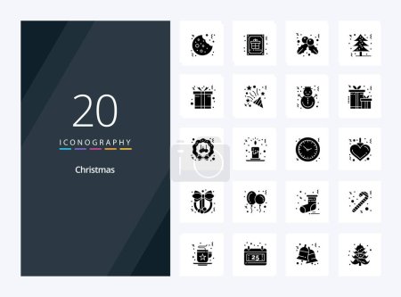 Ilustración de 20 icono de glifo sólido de Navidad para la presentación - Imagen libre de derechos