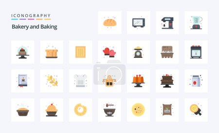 Illustration for 25 Baking Flat color icon pack - Royalty Free Image