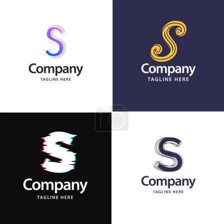 Téléchargez les illustrations : Lettre S Big Logo Pack Design Creative Design de logos modernes pour votre entreprise - en licence libre de droit