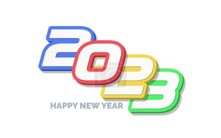 Téléchargez les illustrations : 3D Bonne année 2023 logo design - en licence libre de droit