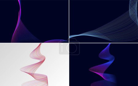 Illustration for Modern wave curve abstract vector backgrounds for a polished and refined look - Royalty Free Image
