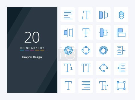 Ilustración de 20 Icono de color azul de diseño para presentación - Imagen libre de derechos
