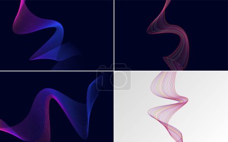 Illustration for Our set of 4 vector line backgrounds adds a professional touch - Royalty Free Image