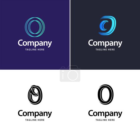 Téléchargez les illustrations : Lettre O Big Logo Pack Design Creative Design de logos modernes pour votre entreprise - en licence libre de droit