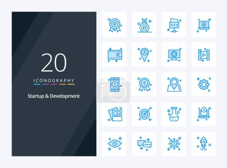 Illustration for 20 Startup And Develepment Blue Color icon for presentation - Royalty Free Image