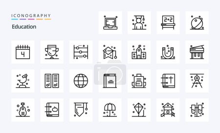 Illustration for 25 Education Line icon pack - Royalty Free Image