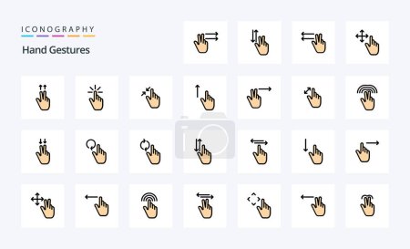 Illustration for 25 Hand Gestures Line Filled Style icon pack - Royalty Free Image