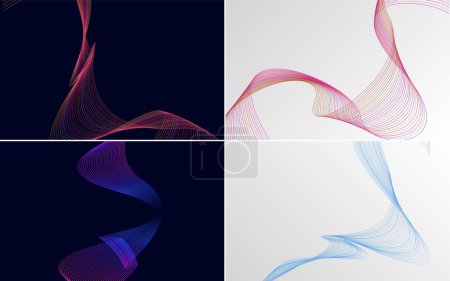 Illustration for Use these geometric wave pattern vector backgrounds to add visual appeal to your project - Royalty Free Image
