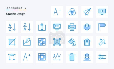 Ilustración de Paquete icono 25 diseño azul - Imagen libre de derechos