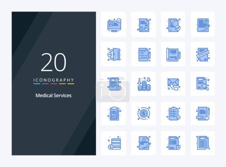 Illustration for 20 Medical Services Blue Color icon for presentation - Royalty Free Image