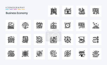 Téléchargez les illustrations : Pack icône 25 Economy Line - en licence libre de droit