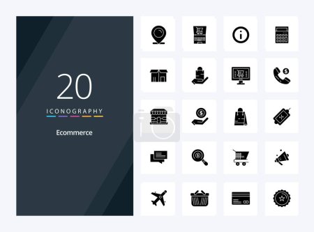 Illustration for 20 Ecommerce Solid Glyph icon for presentation - Royalty Free Image