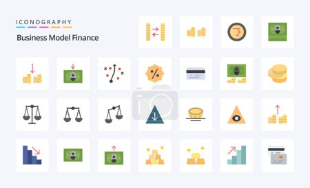 Illustration for 25 Finance Flat color icon pack - Royalty Free Image