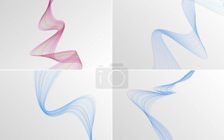 Illustration for Set of 4 vector line backgrounds to add visual interest to your designs - Royalty Free Image