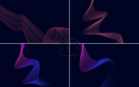 Ilustración de Curva de onda moderna vector abstracto paquete de fondo para un aspecto limpio y contemporáneo - Imagen libre de derechos