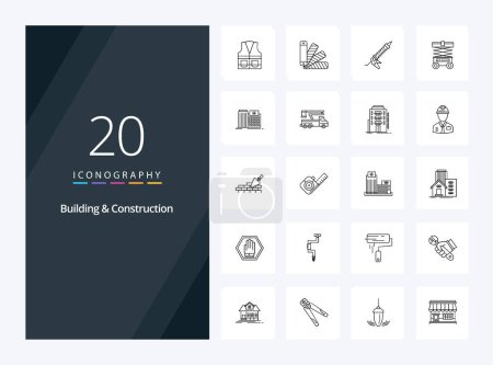 Ilustración de 20 Icono del esquema de construcción y construcción para la presentación - Imagen libre de derechos