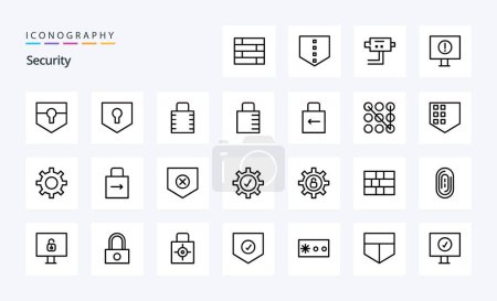 Illustration for 25 Security Line icon pack - Royalty Free Image