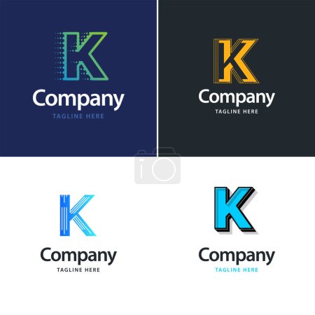 Illustration for Letter K Big Logo Pack Design Creative Modern logos design for your business - Royalty Free Image