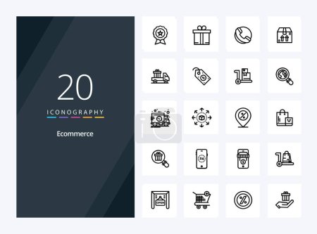 Illustration for 20 Ecommerce Outline icon for presentation - Royalty Free Image