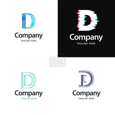 Téléchargez les illustrations : Lettre D Big Logo Pack Design. Conception de logos créatifs modernes pour votre entreprise - en licence libre de droit
