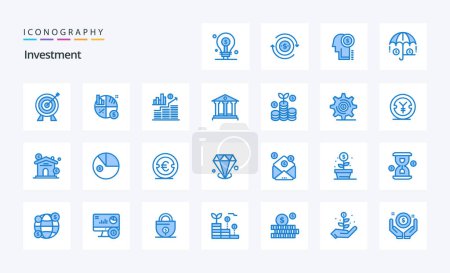 Illustration for 25 Investment Blue icon pack - Royalty Free Image