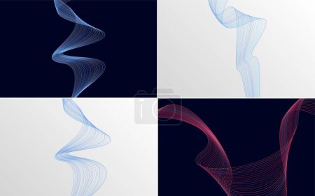 Illustration for Modern wave curve abstract vector background pack for a clean and minimalist design - Royalty Free Image