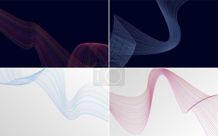 Téléchargez les illustrations : Arrière-plans vectoriels abstraits de courbe d'onde moderne pour un look élégant et professionnel - en licence libre de droit