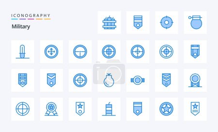 Ilustración de 25 azul militar icono pack - Imagen libre de derechos