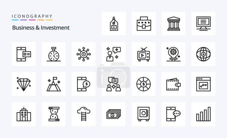 Illustration for 25 Business And Investment Line icon pack - Royalty Free Image