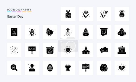 Illustration for 25 Easter Solid Glyph icon pack - Royalty Free Image