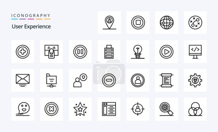 Ilustración de Paquete de iconos 25 User Experience Line - Imagen libre de derechos