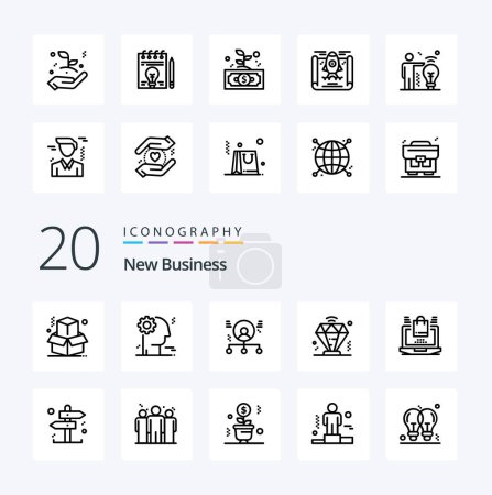 Illustration for 20 New Business Line icon Pack like membership business   man - Royalty Free Image