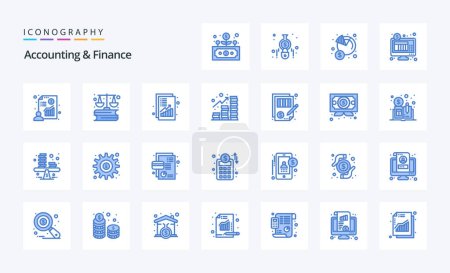 Illustration for 25 Accounting And Finance Blue icon pack - Royalty Free Image