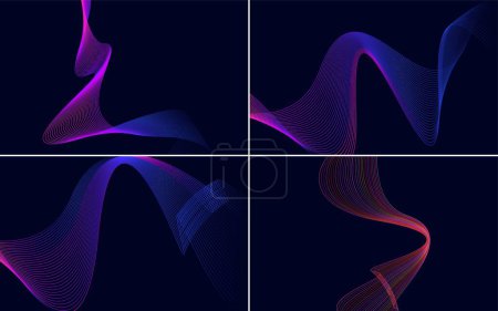 Illustration for Set of 4 vector line backgrounds to add visual interest to your designs - Royalty Free Image