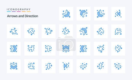 Ilustración de 25 Flecha azul icono pack - Imagen libre de derechos