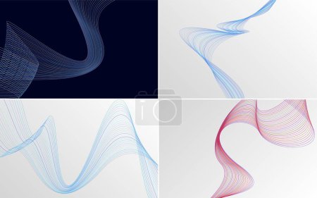 Téléchargez les illustrations : Arrière-plans vectoriels abstraits courbe ondulée pour un look contemporain et élégant - en licence libre de droit