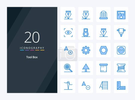 Illustration for 20 Tools Blue Color icon for presentation - Royalty Free Image