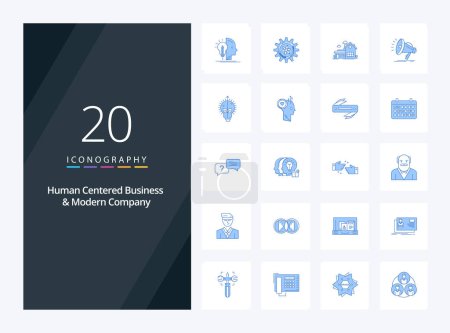Illustration for 20 Human Centered Business And Modern Company Blue Color icon for presentation - Royalty Free Image