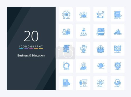 Illustration for 20 Business And Education Blue Color icon for presentation - Royalty Free Image