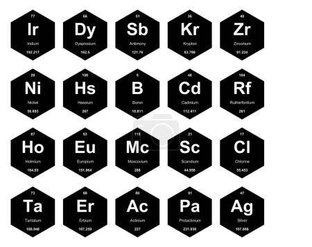 Illustration for 20 Preiodic table of the elements. Icon Pack Design - Royalty Free Image
