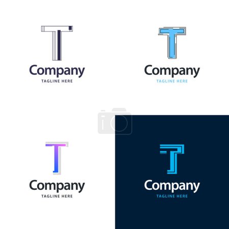 Illustration for Letter T Big Logo Pack Design Creative Modern logos design for your business - Royalty Free Image