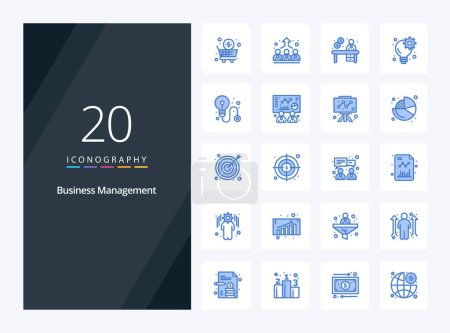 Illustration for 20 Business Management Blue Color icon for presentation - Royalty Free Image