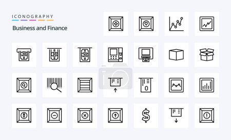 Illustration for 25 Finance Line icon pack - Royalty Free Image