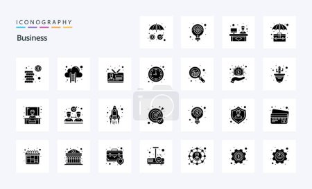 Illustration for 25 Business Solid Glyph icon pack - Royalty Free Image