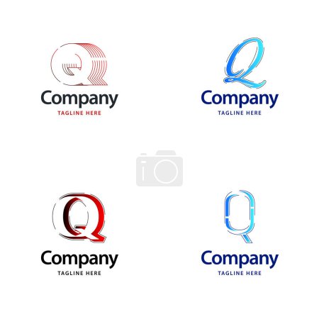 Ilustración de Letra Q Diseño de Logo Grande Diseño de logos modernos creativos para su negocio - Imagen libre de derechos