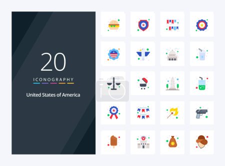 Ilustración de 20 EE.UU. icono de color plano para la presentación - Imagen libre de derechos