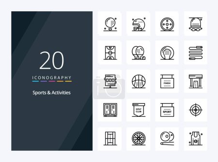 Ilustración de 20 Actividades deportivas Icono del esquema para la presentación - Imagen libre de derechos