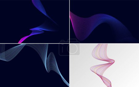 Illustration for Wave curve abstract vector background pack for a modern and professional look - Royalty Free Image