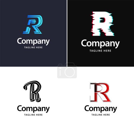 Ilustración de Letra R Big Logo Pack Diseño Creativo Diseño de logos modernos para su negocio - Imagen libre de derechos