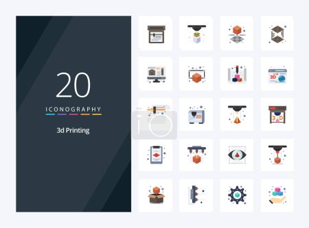 Ilustración de 20 Impresión 3D icono de color plano para la presentación - Imagen libre de derechos